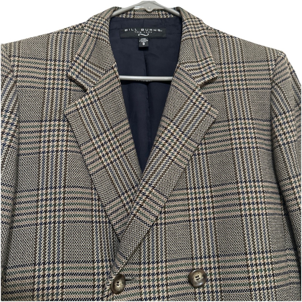 Bill Burns New York Women's 8 Tweed Blazer with 2‎ Button Pocket 96% Wool Blend